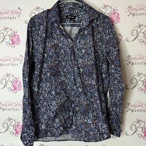 Jared Lang button down galaxy 🌌 cosmos Multicolor Patterned Shirt splatter 